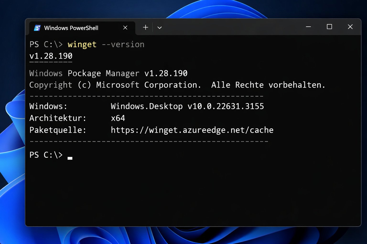 Windows Package Manager 1.28.190 is final