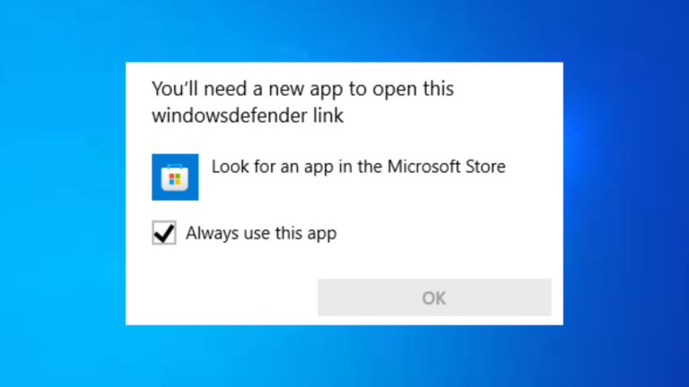 Fix: You'll need a new app to open this windowsdefender link