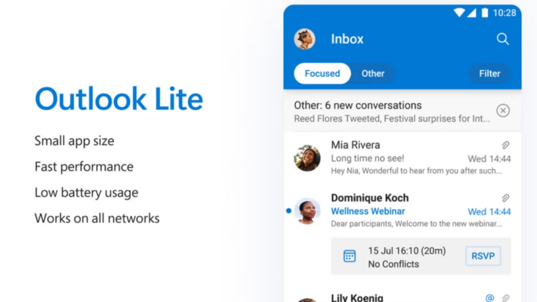 Microsoft is shutting down its lightweight Outlook Lite app for Android in 6 weeks