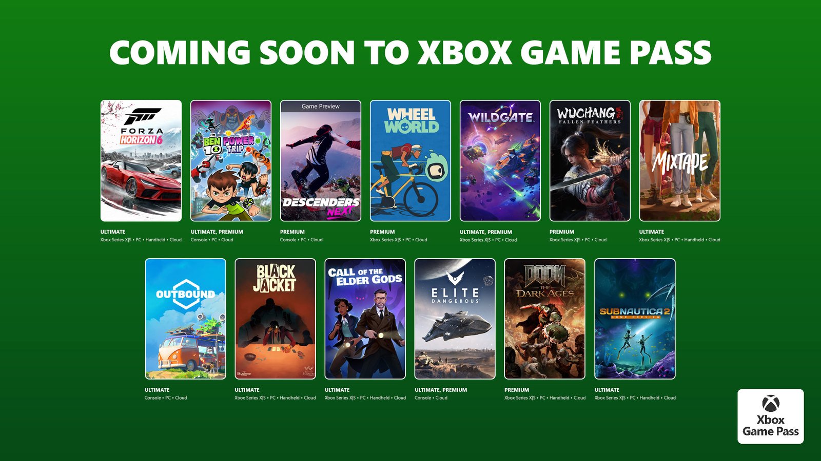 Coming to Xbox Game Pass: Forza Horizon 6, Mixtape, Subnautica 2, and More