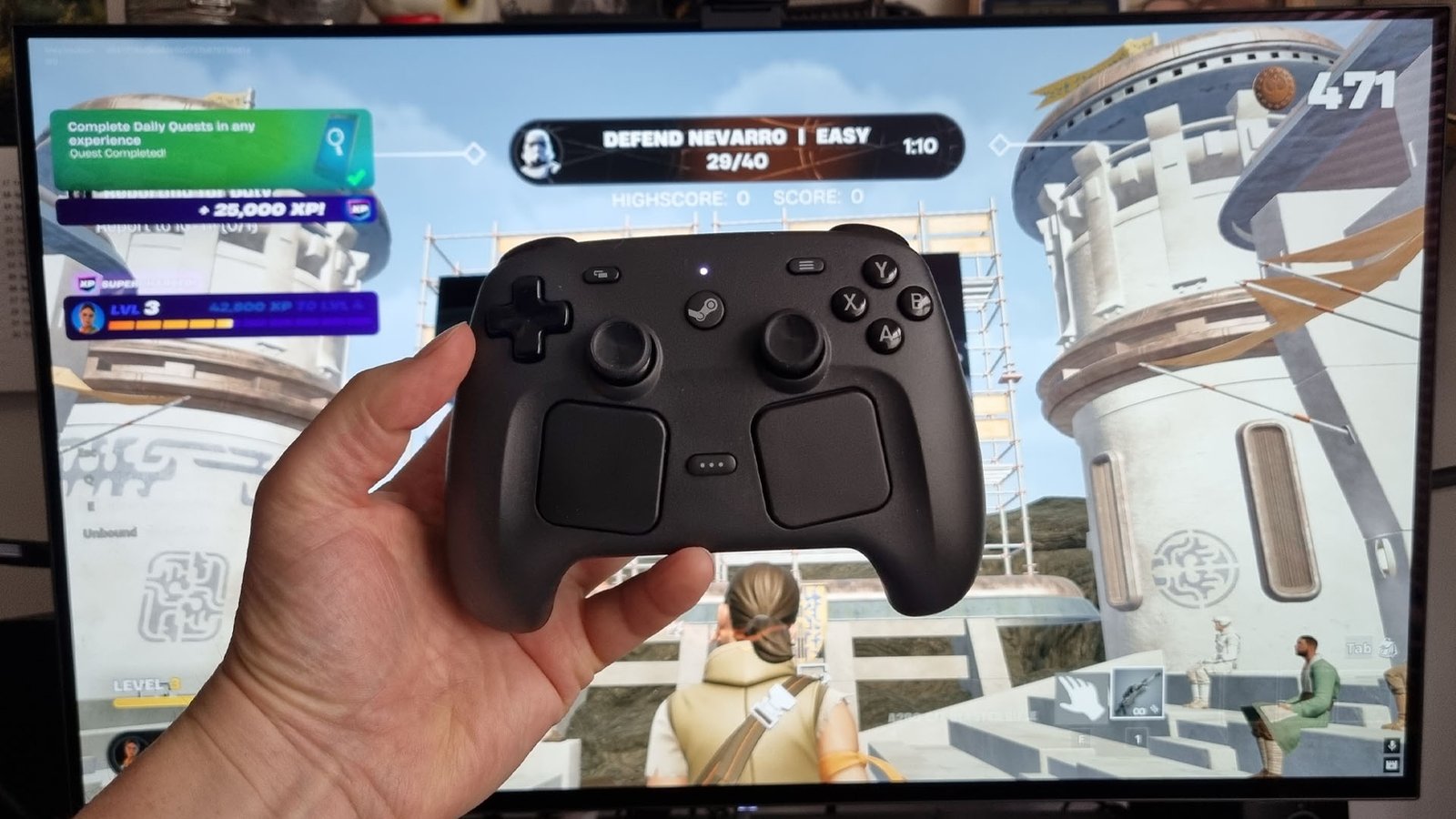 I tried playing Fortnite with the Steam Controller, and now all I want to do is watch The Mandalorian and Grogu