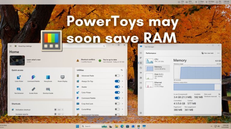 Microsoft's PowerToys is getting a low memory mode that kills idle utilities hogging Windows 11 RAM