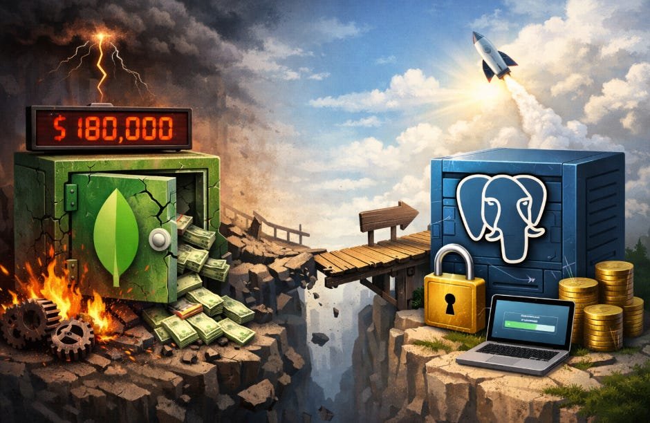 MongoDB Cost Us $180K. PostgreSQL Saved Us. Here's the Migration Story.
