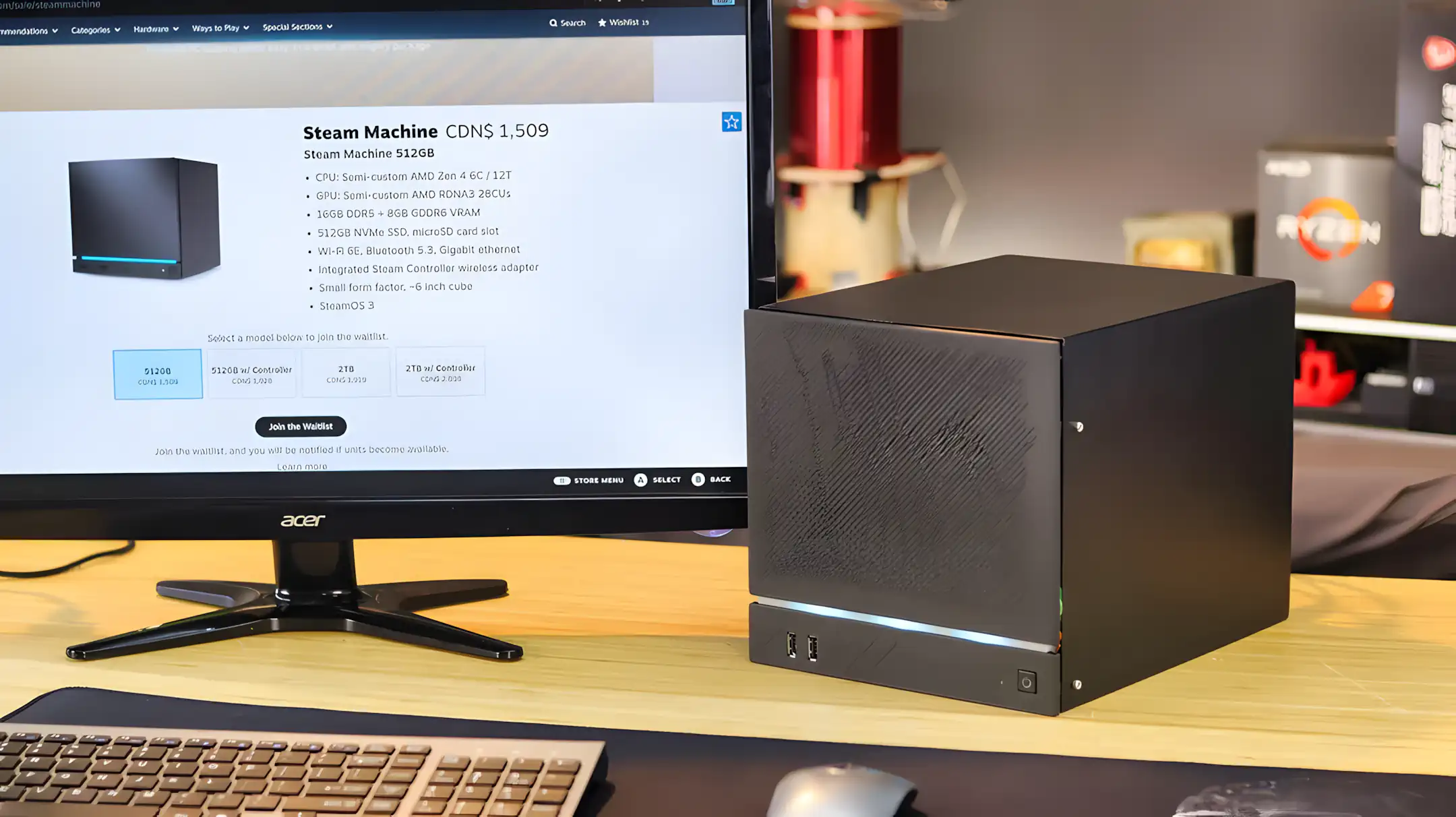An enthusiast built a Valve Steam Machine from an old PC for $200.