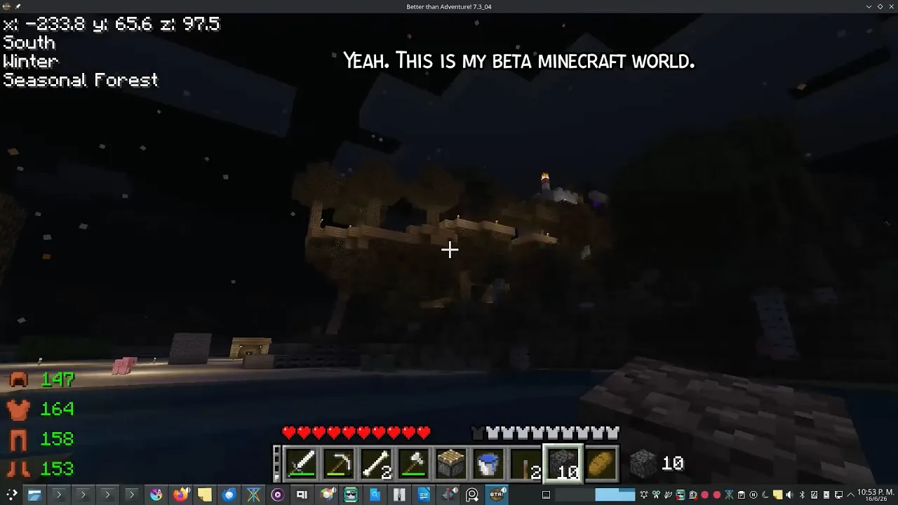 Exploring my first minecraft world
