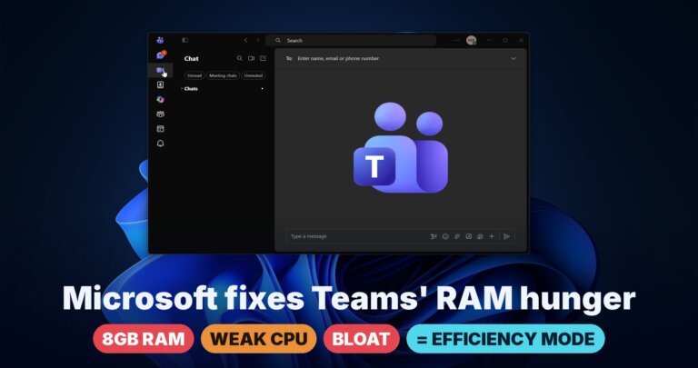 Microsoft reveals Teams can't run well on low-RAM PCs, builds Efficiency Mode after years of bloat