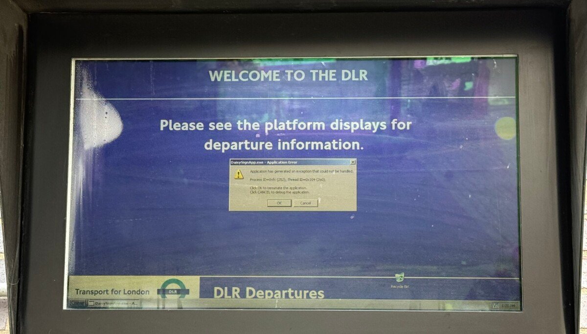 XP-era Windows spotted haunting London's driverless railway