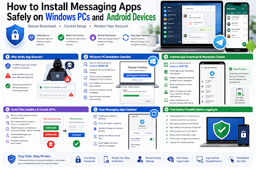 How to Install Messaging Apps Safely on Windows PCs and Android Devices