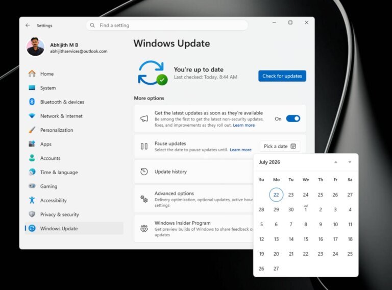 Microsoft finally lets you pause Windows 11 updates until the exact date you want, and more, in latest patch