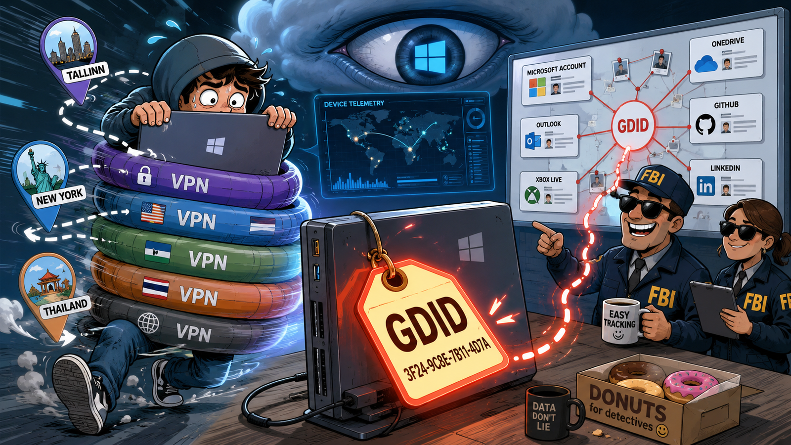 Windows hides a secret identifier that Microsoft hands over to the FBI