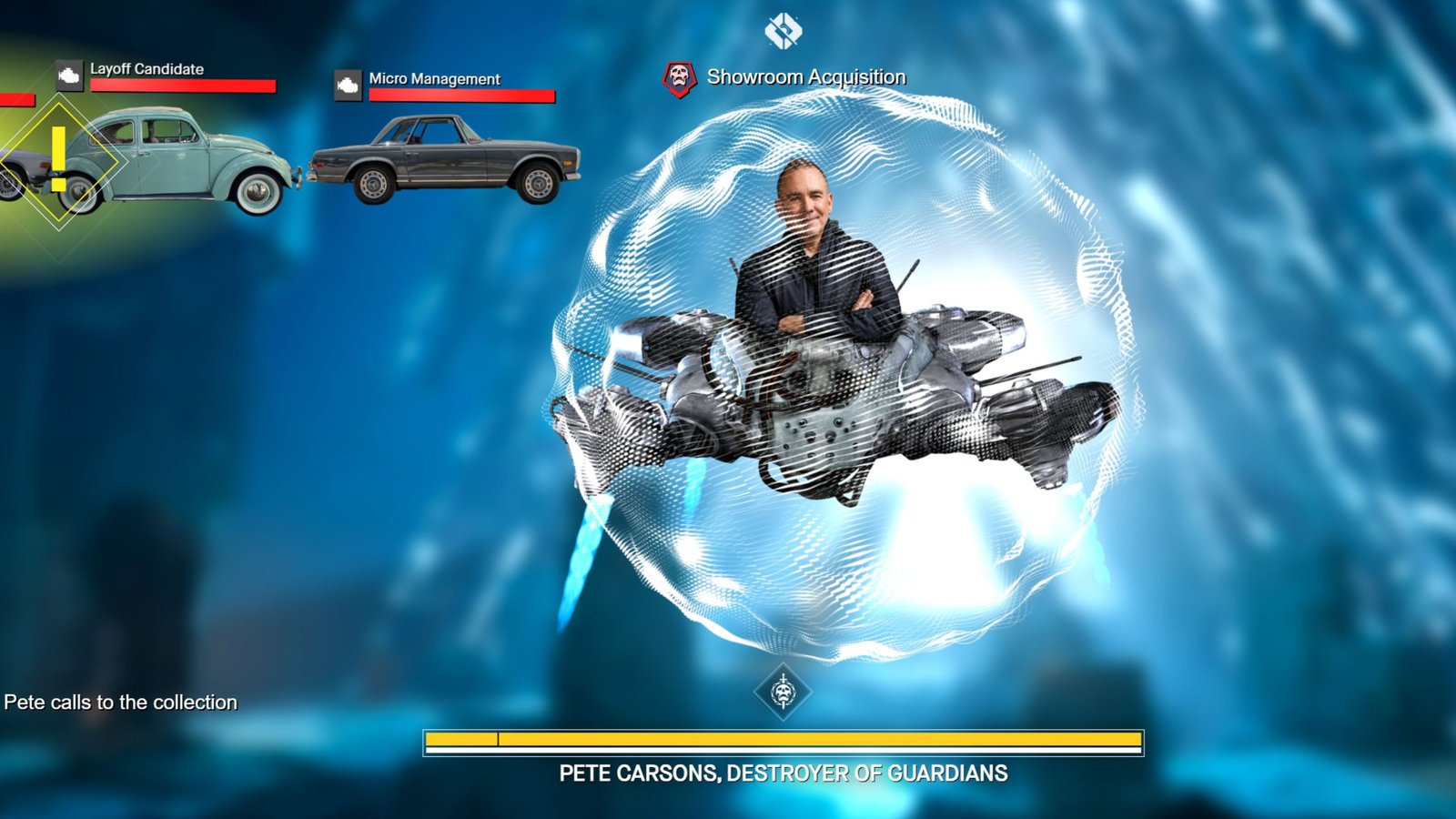 You're invited to Destiny's cursed unofficial final raid: Pete Carsons' Vault of Cars