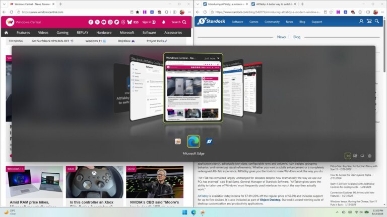 Hands-on with AltTabby, Stardock's replacement for the Windows 11 Alt+Tab experience