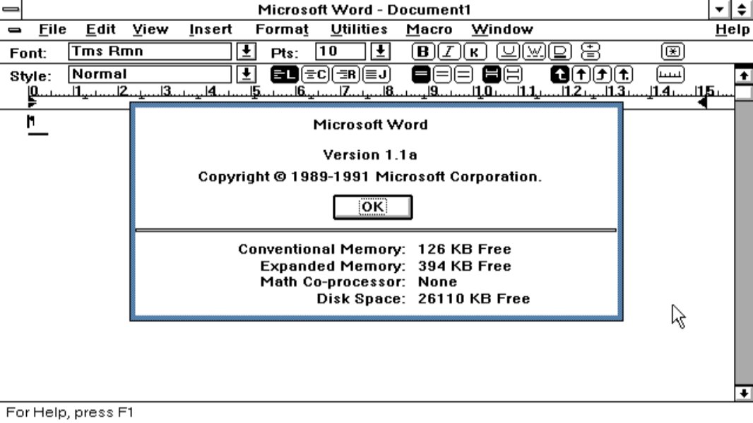 There's an x64 Port of Microsoft Word 1.1a for Windows
