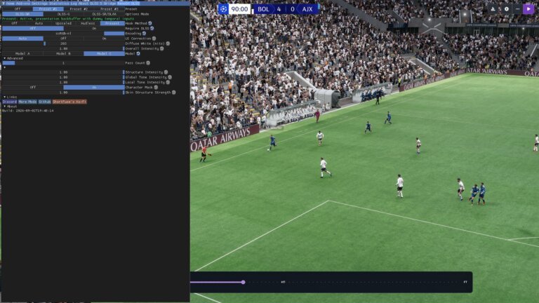 DLSS 5 can be jammed into almost any game now, so I've been playing FM26 with neural rendered little computer people because that's just what I do