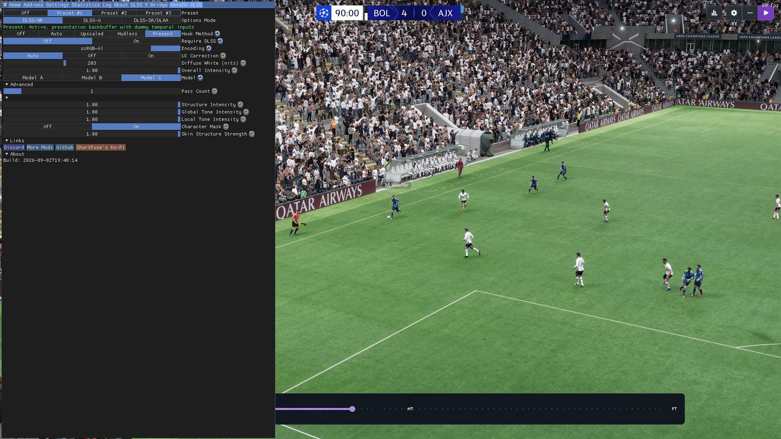 DLSS 5 can be jammed into almost any game now, so I've been playing FM26 with neural rendered little computer people because that's just what I do