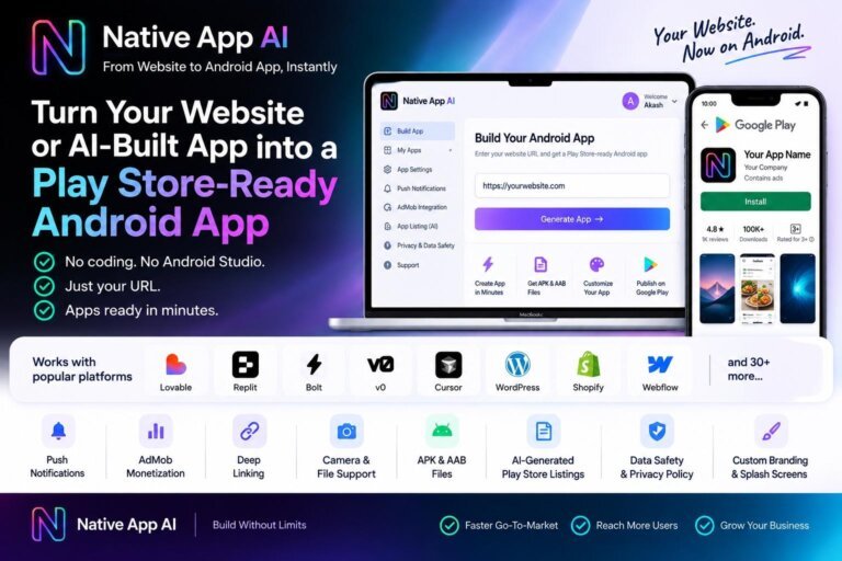 How to Convert a Website or AI-Built Web App into a Play Store-Ready Android App in 2026