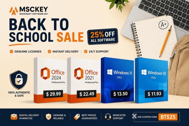 Msckey Cuts 25% Off Windows 11 & Office 2024 for Back to Work/School