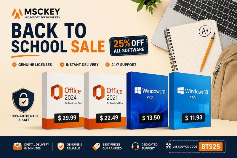 Msckey Cuts 25% Off Windows 11 & Office 2024 for Back to Work/School
