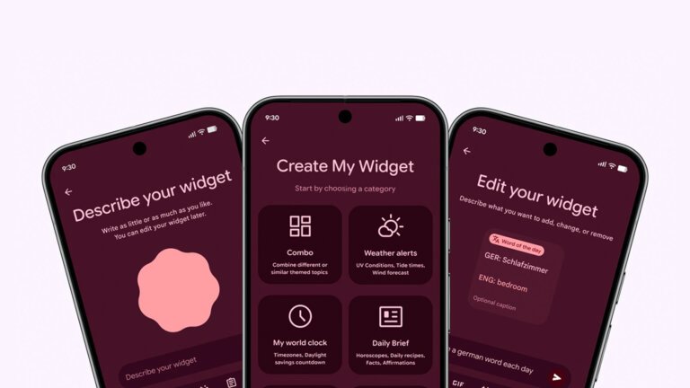 This is how Google's 'Create My Widget' app will work on Android and Googlebook OS