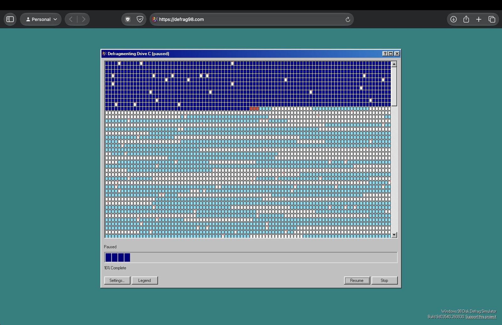 Use a Goofy Windows 98 Disk Defragmenter Simulator as a Prank