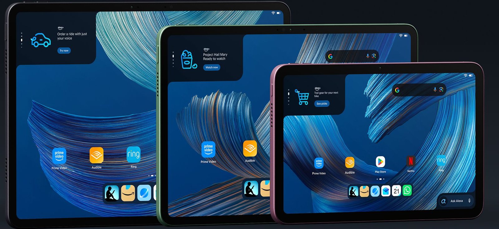 Amazon Alexa Tablets are mid-range Android tablets with the Google Play Store & Amazon apps and services