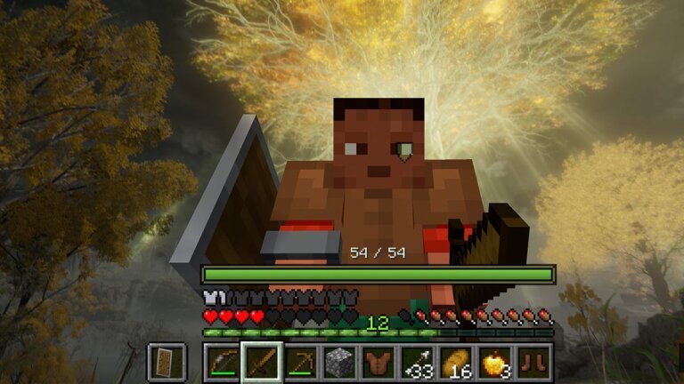Fighting Elden Ring Bosses with a Minecraft Pickaxe (Eldencraft Mod)