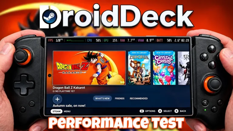 SteamOS now on android Droid Deck performance test in Dragon Ball Z Kakarot